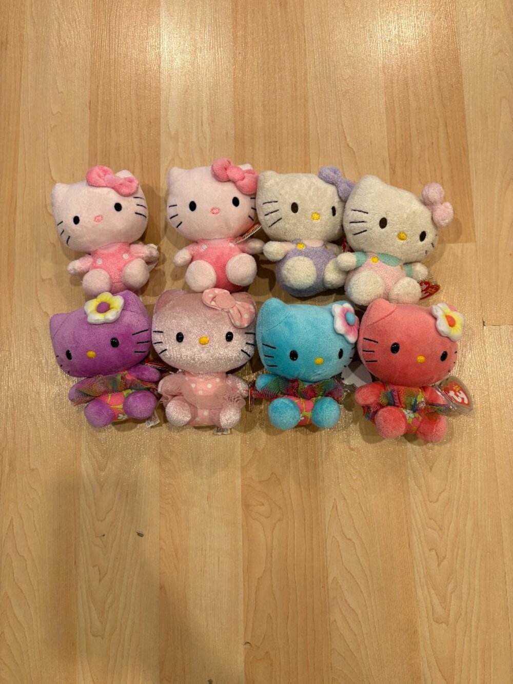Ty Hello Kitty Pastel Colourful Beanie Babies Plush Collection Set of 8